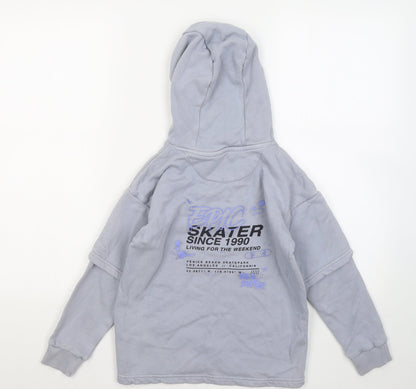 Nutmeg Girls Blue Cotton Pullover Hoodie Size 8-9 Years - Epic Scater