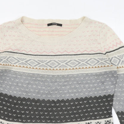 George Womens Multicoloured Round Neck Geometric Acrylic Pullover Jumper Size 12
