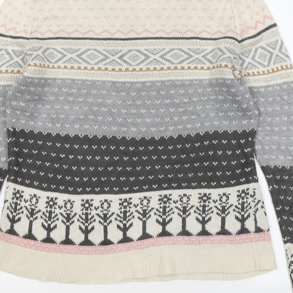 George Womens Multicoloured Round Neck Geometric Acrylic Pullover Jumper Size 12