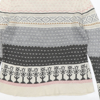 George Womens Multicoloured Round Neck Geometric Acrylic Pullover Jumper Size 12