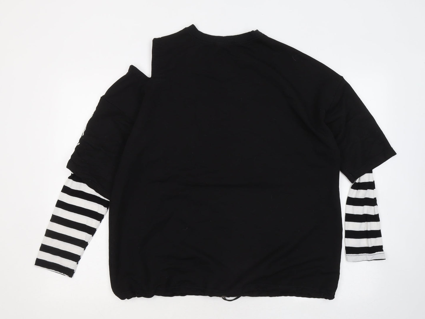 Staytown Mens Black Cotton Henley Sweatshirt Size M