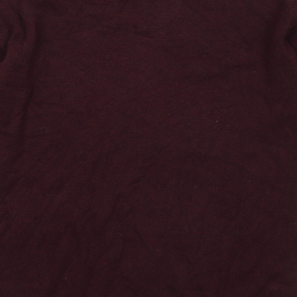 Greenwoods Mens Purple Round Neck Cotton Pullover Jumper Size M