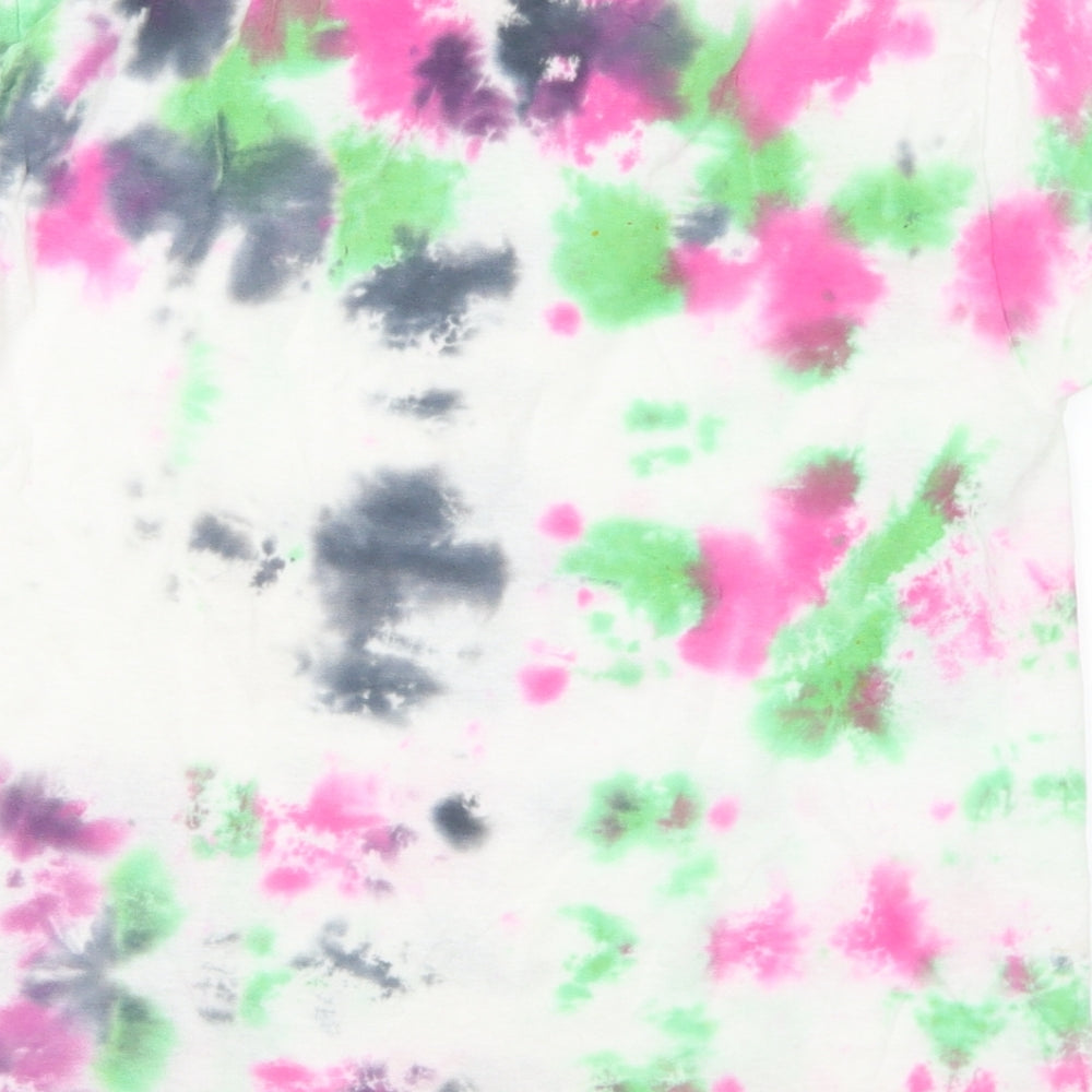 Fruit of the Loom Girls Multicoloured Cotton Basic T-Shirt Size 7-8 Years Crew Neck - Tie Dye Effect