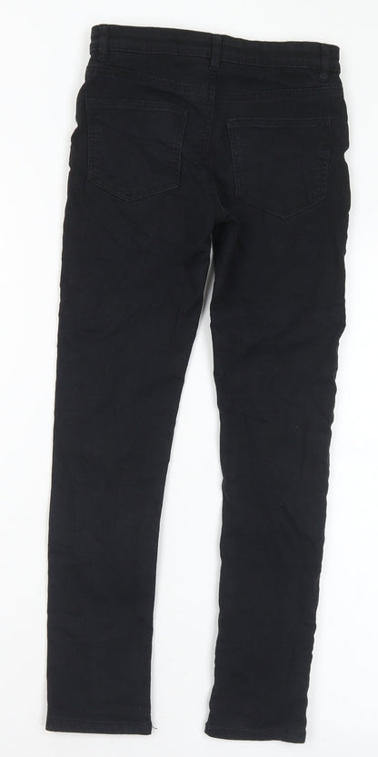 H&M Girls Black Cotton Skinny Jeans Size 9 Months Regular Button