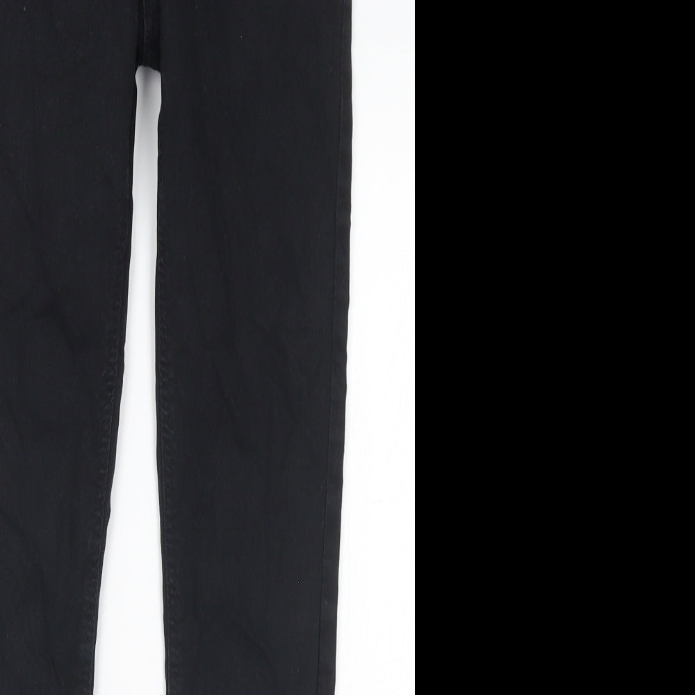 H&M Girls Black Cotton Skinny Jeans Size 9 Months Regular Button