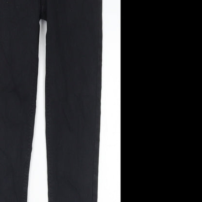 H&M Girls Black Cotton Skinny Jeans Size 9 Months Regular Button