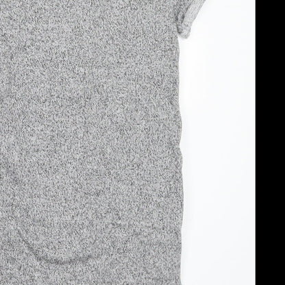 Roots Girls Grey Cotton Jumper Dress Size 5-6 Years Crew Neck