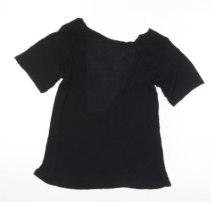 Womens UK Size 6 H&M Black Basic T-Shirt