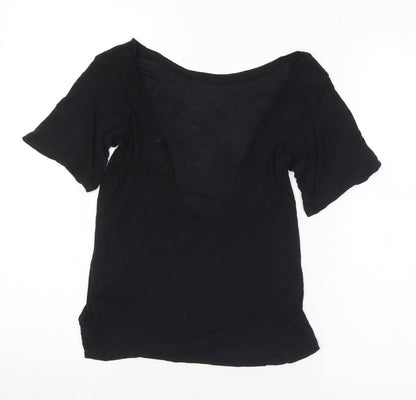 Womens UK Size 6 H&M Black Basic T-Shirt