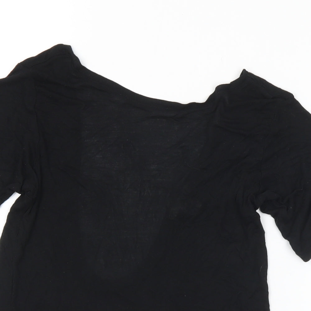 Womens UK Size 6 H&M Black Basic T-Shirt
