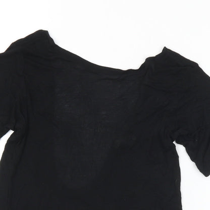 Womens UK Size 6 H&M Black Basic T-Shirt