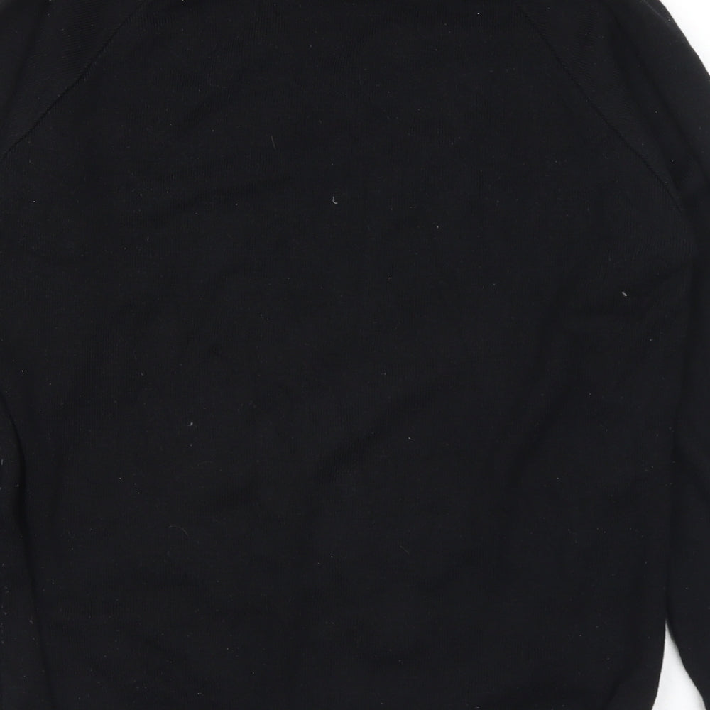 magic fit Mens Black V-Neck Acrylic Pullover Jumper Size S
