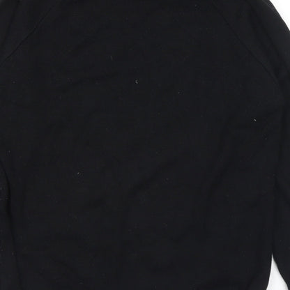 magic fit Mens Black V-Neck Acrylic Pullover Jumper Size S