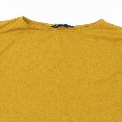 F&F Womens Gold Polyamide Basic Blouse Size 6 Round Neck
