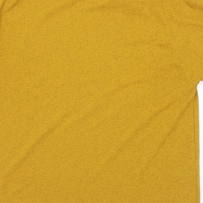 F&F Womens Gold Polyamide Basic Blouse Size 6 Round Neck