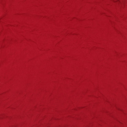 Gap Womens Red V-Neck Cotton Pullover Jumper Size L