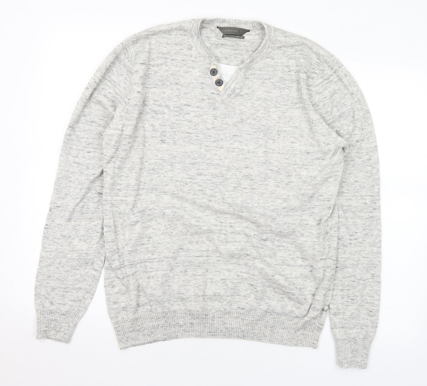 Womens UK Size L Cedar Wood State Grey Pullover Jumper