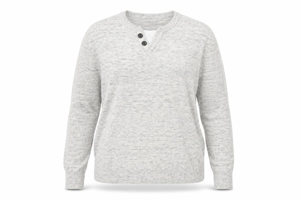Cedarwood State Womens Grey V-Neck Cotton Pullover Jumper Size L