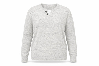 Cedarwood State Womens Grey V-Neck Cotton Pullover Jumper Size L