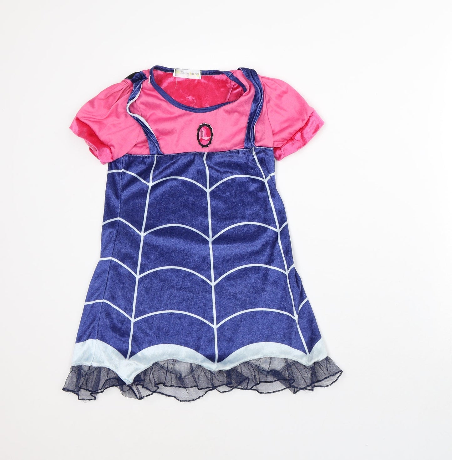 Zhi Xuan Tong Girls Pink Geometric Polyester A-Line Size 6-7 Years Round Neck - Fancy Dress