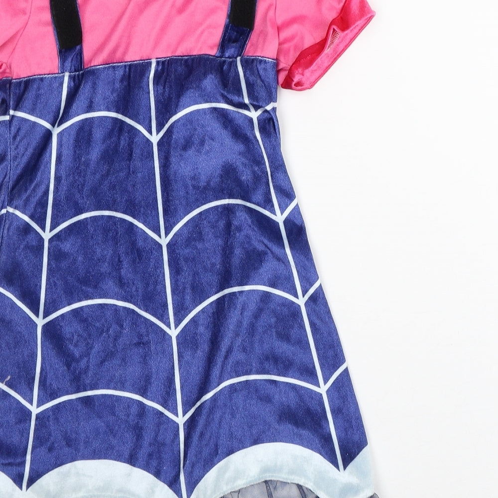 Zhi Xuan Tong Girls Pink Geometric Polyester A-Line Size 6-7 Years Round Neck - Fancy Dress