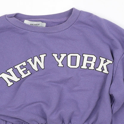 Womens UK Size M Pull&Bear Purple Pullover Sweatshirt