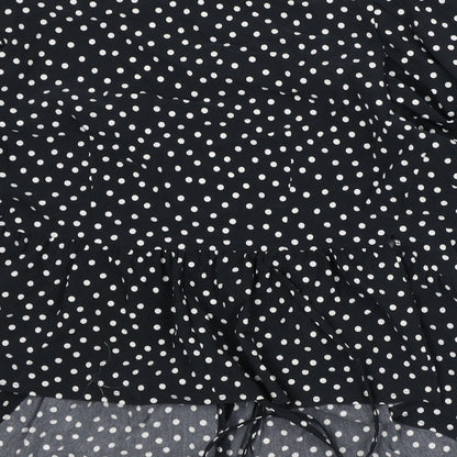 George Womens Black Polka Dot Viscose Tunic Blouse Size 10 Round Neck