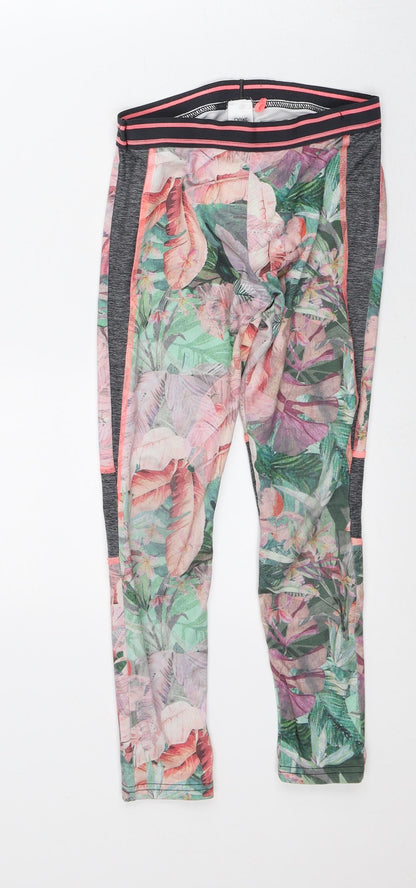 NEXT Girls Multicoloured Geometric Polyester Capri Trousers Size 9 Months Slim - Leggings