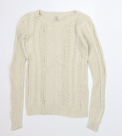 Womens UK Size S Astradivarius Beige Pullover Jumper