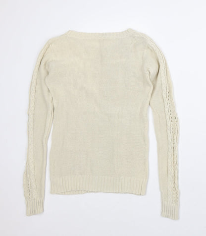 Womens UK Size S Astradivarius Beige Pullover Jumper