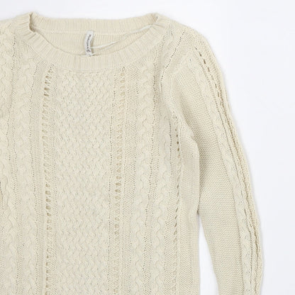 Womens UK Size S Astradivarius Beige Pullover Jumper