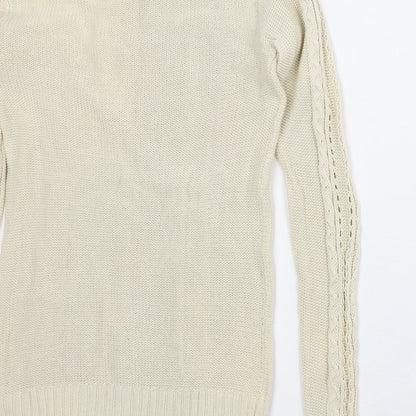 Womens UK Size S Astradivarius Beige Pullover Jumper