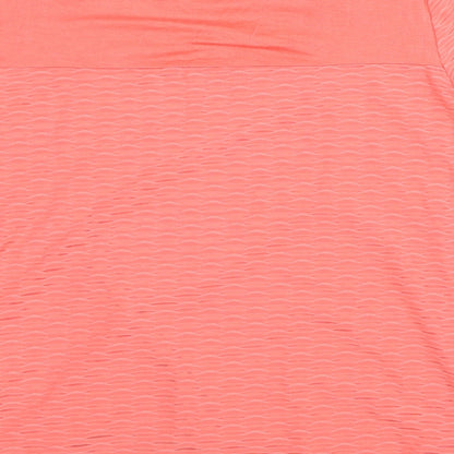 Marc New York Womens Orange Geometric Polyester Basic T-Shirt Size L Round Neck - 2 Layers