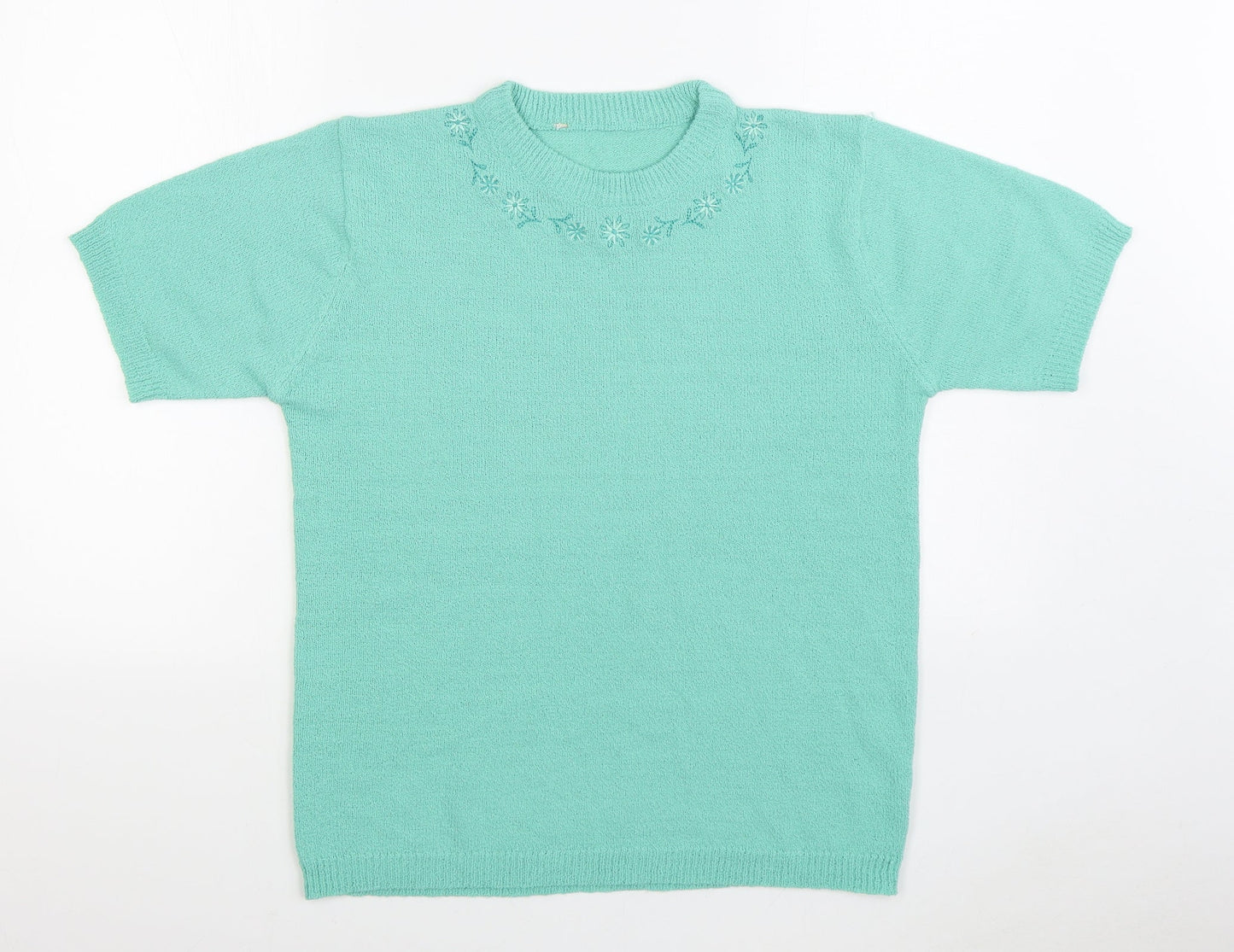 Womens UK Size M Preworn Green Pullover Jumper
