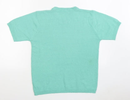 Womens UK Size M Preworn Green Pullover Jumper