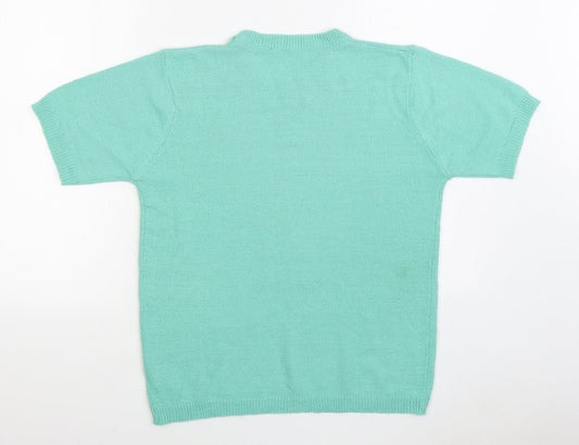 Womens UK Size M Preworn Green Pullover Jumper