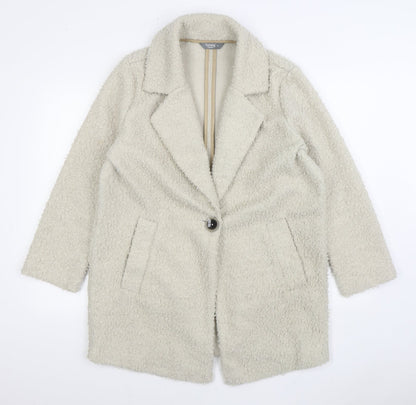 Nutmeg Womens White Overcoat Coat Size 12 Button