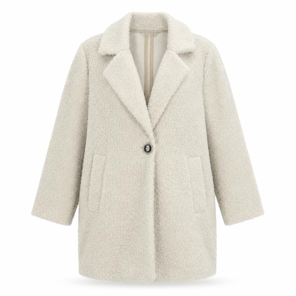 Womens UK Size 12 Nutmeg White Overcoat