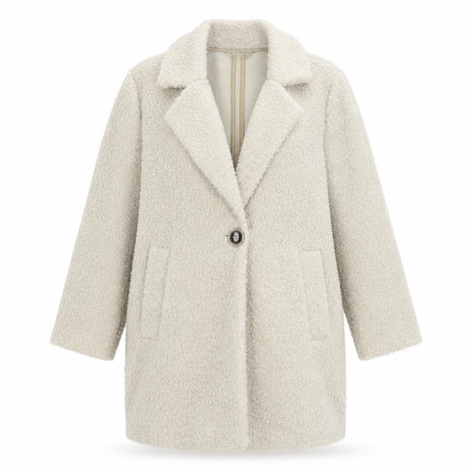 Womens UK Size 12 Nutmeg White Overcoat