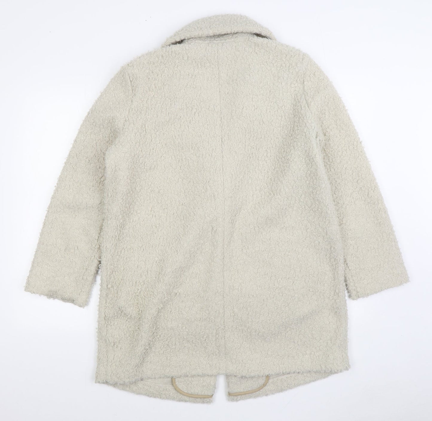 Nutmeg Womens White Overcoat Coat Size 12 Button