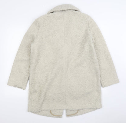 Nutmeg Womens White Overcoat Coat Size 12 Button