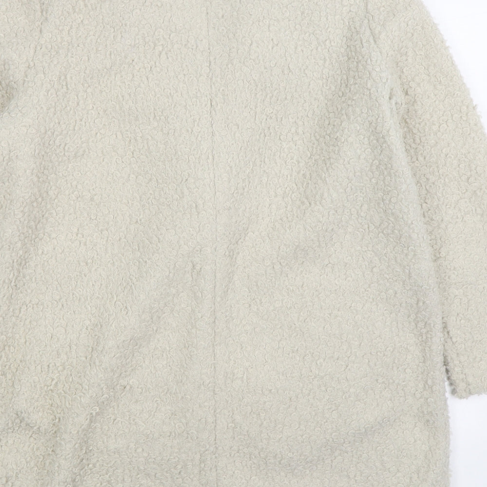 Nutmeg Womens White Overcoat Coat Size 12 Button