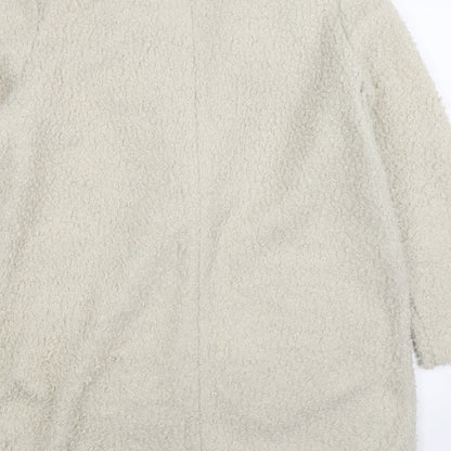 Nutmeg Womens White Overcoat Coat Size 12 Button