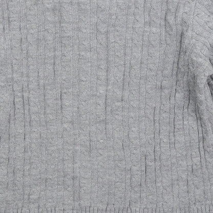 Envy Womens Grey Round Neck Acrylic Pullover Jumper Size XL