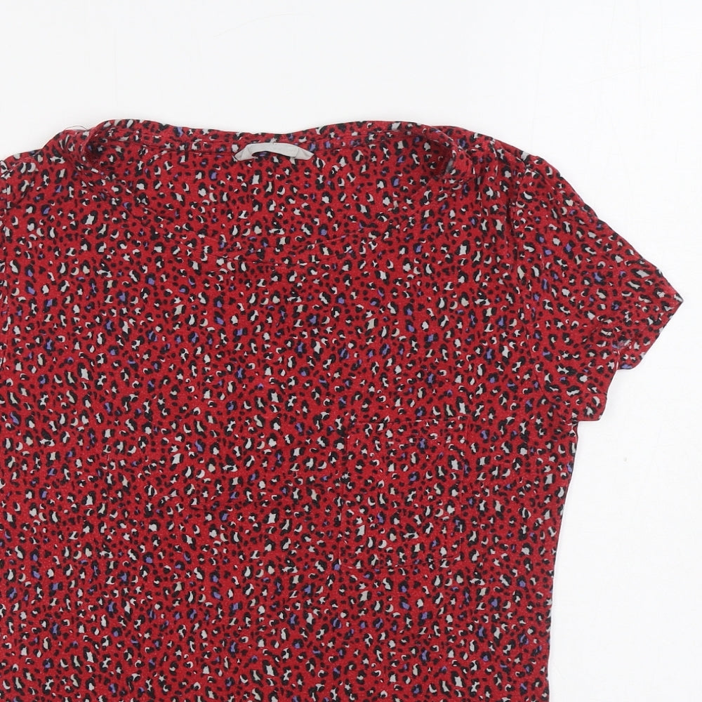 Womens UK Size 10 Marks and Spencer Red Basic T-Shirt