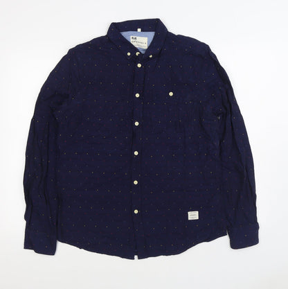 Mens UK Size L Category A Blue  Button-Up Long Sleeve Casual Shirt