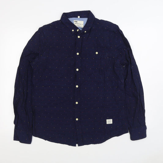 Mens UK Size L Category A Blue  Button-Up Long Sleeve Casual Shirt