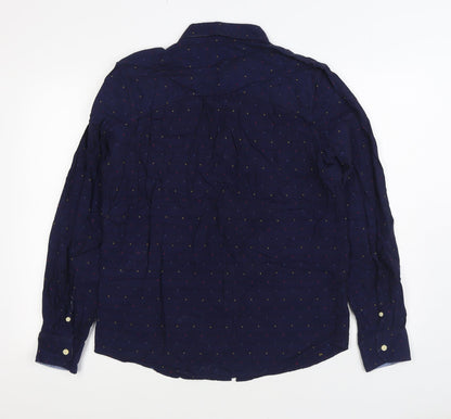 Mens UK Size L Category A Blue  Button-Up Long Sleeve Casual Shirt