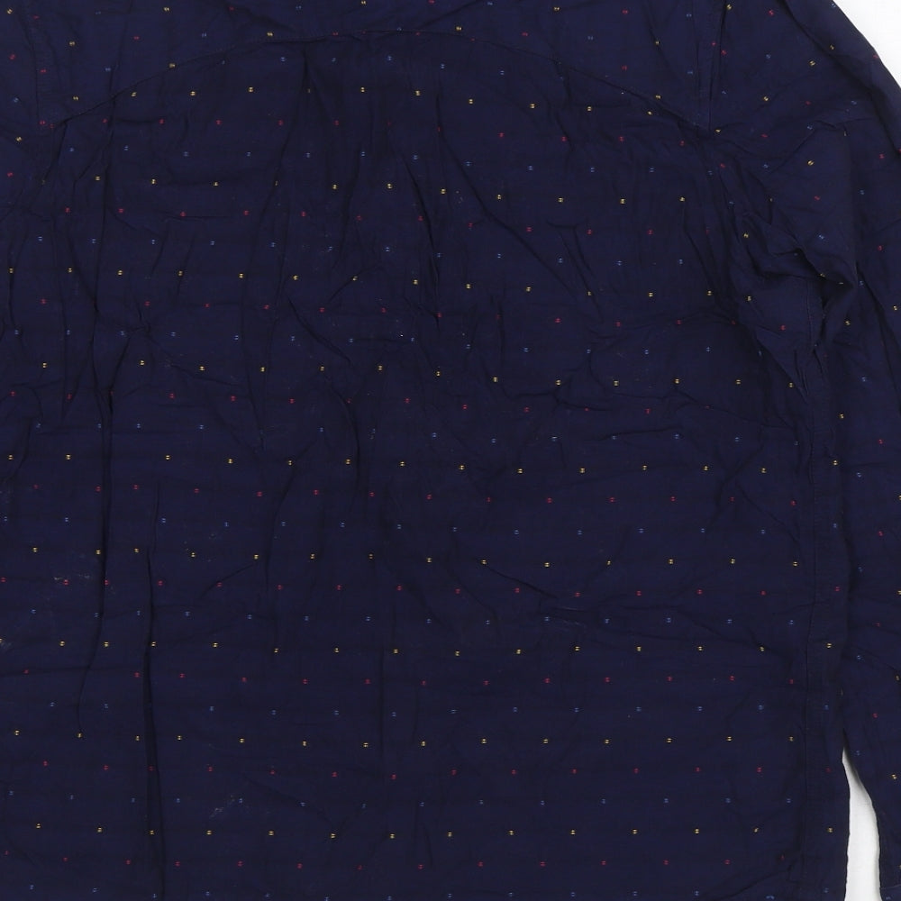 Mens UK Size L Category A Blue  Button-Up Long Sleeve Casual Shirt