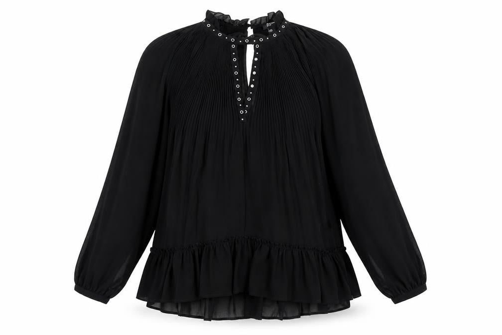 Womens UK Size 10 River Island Black Basic Blouse